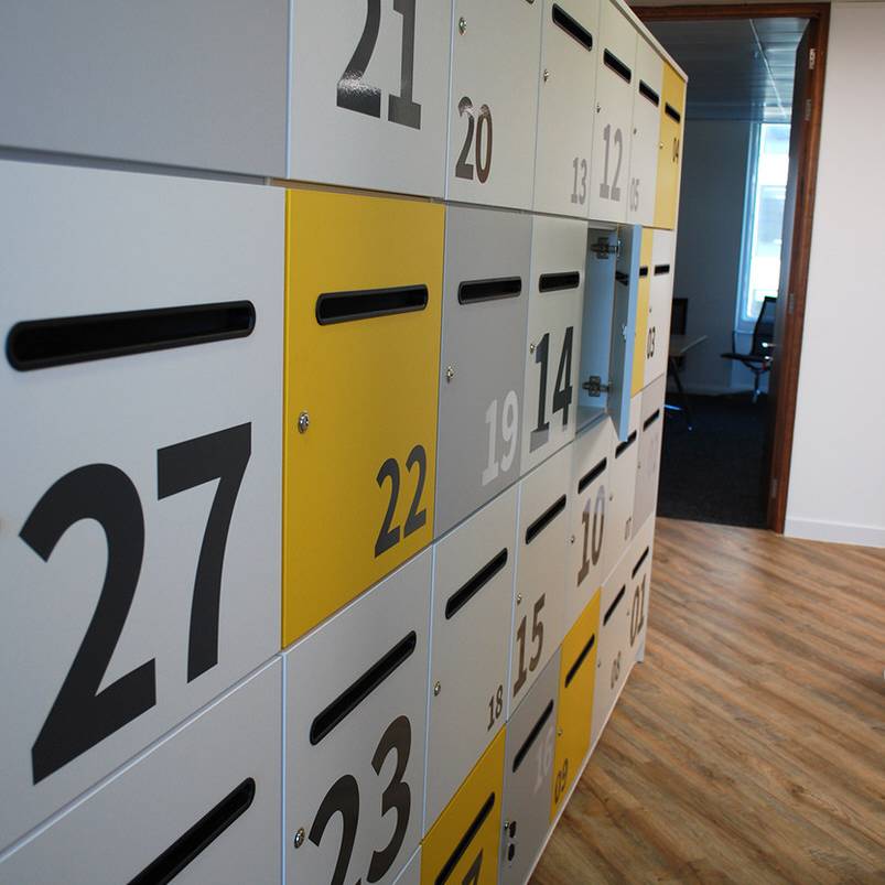 05 Rubix bespoke lockers - completed workplace fit out