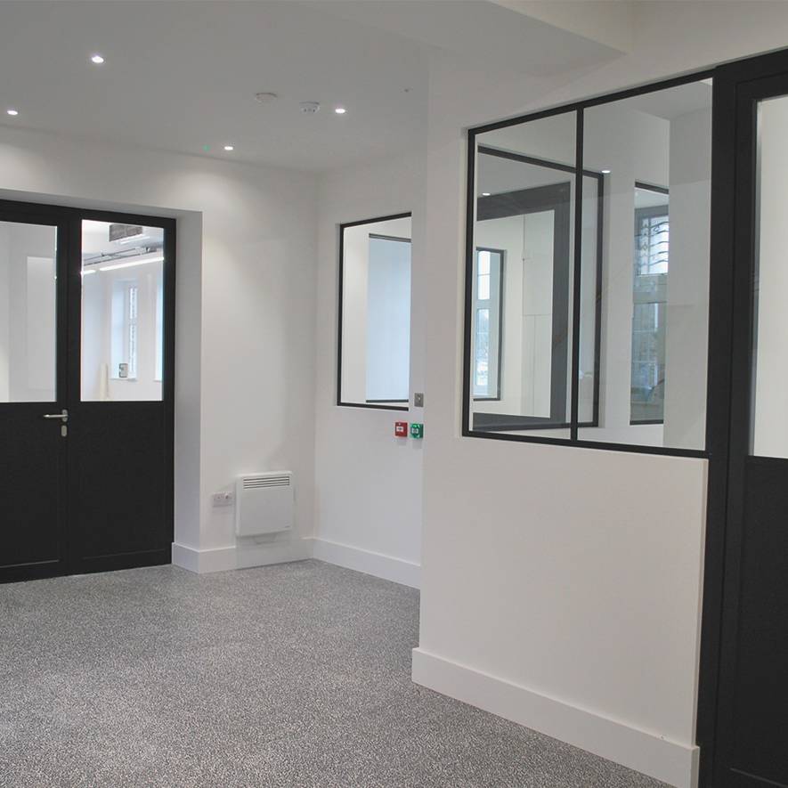 06 Hush - office entrance lobby with terrazzo floor tiles