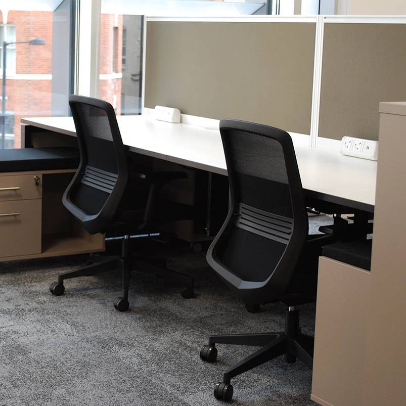 09 Augusta Ventures office desk partition screens with modular under desk storage