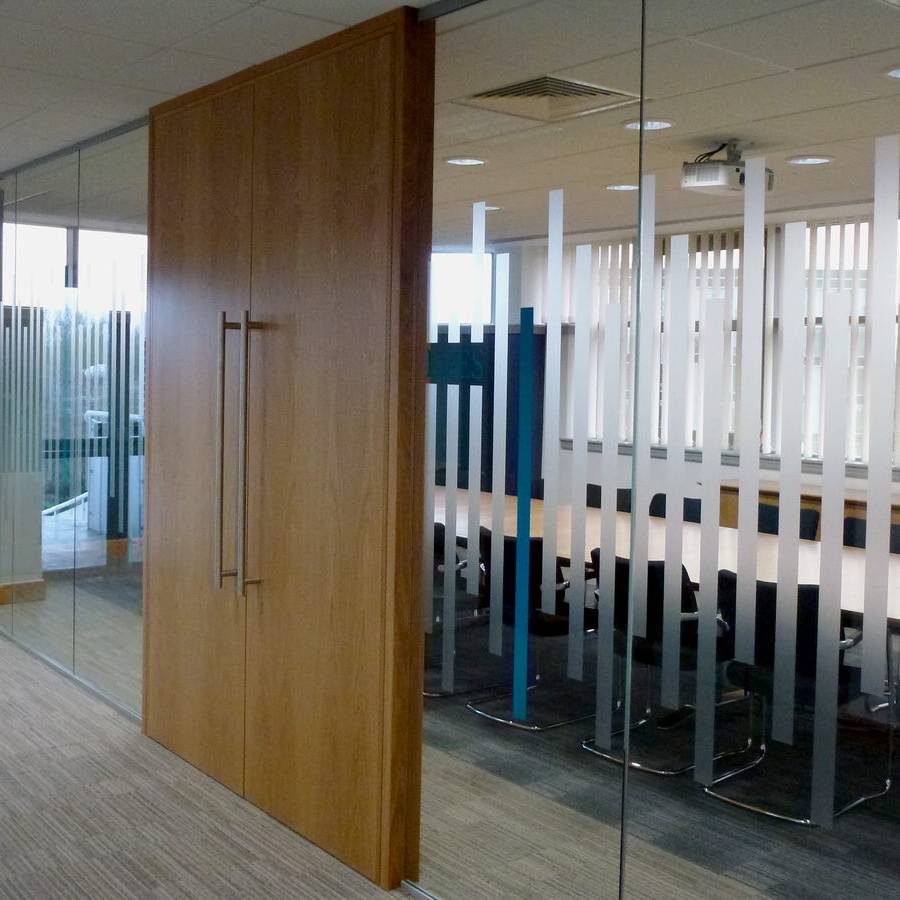 BRITANNIA PHARMACEUTICALS - solid oak boardroom doors - completed design & build