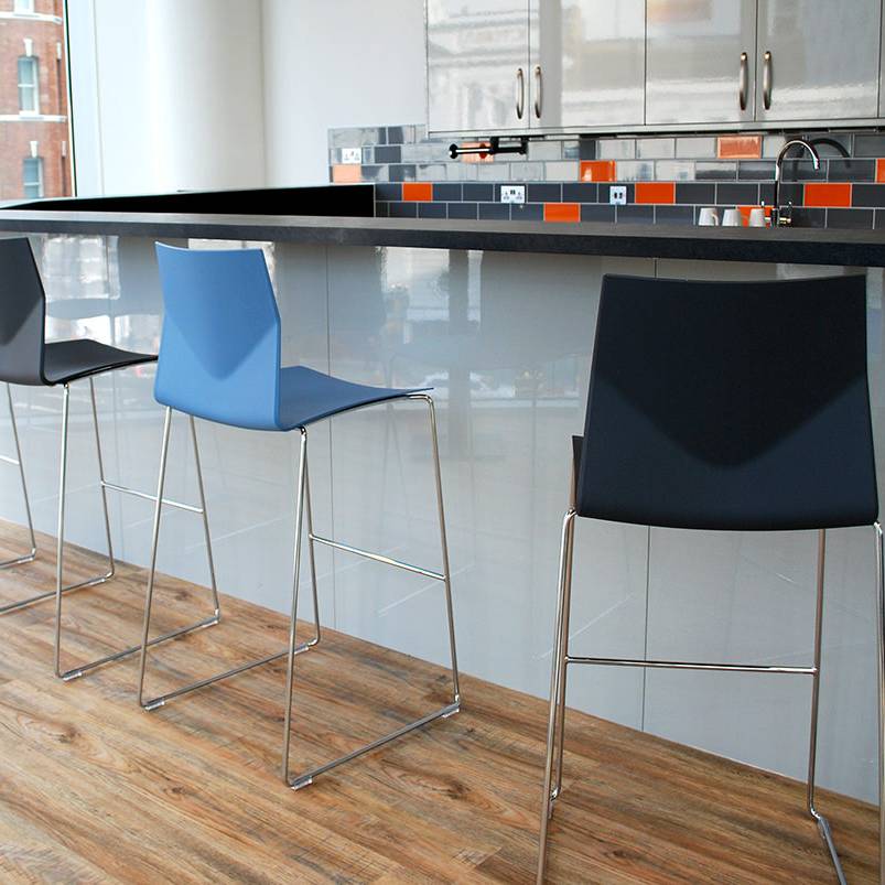 13 Augusta Ventures high stools at kitchen island - bespoke joinery