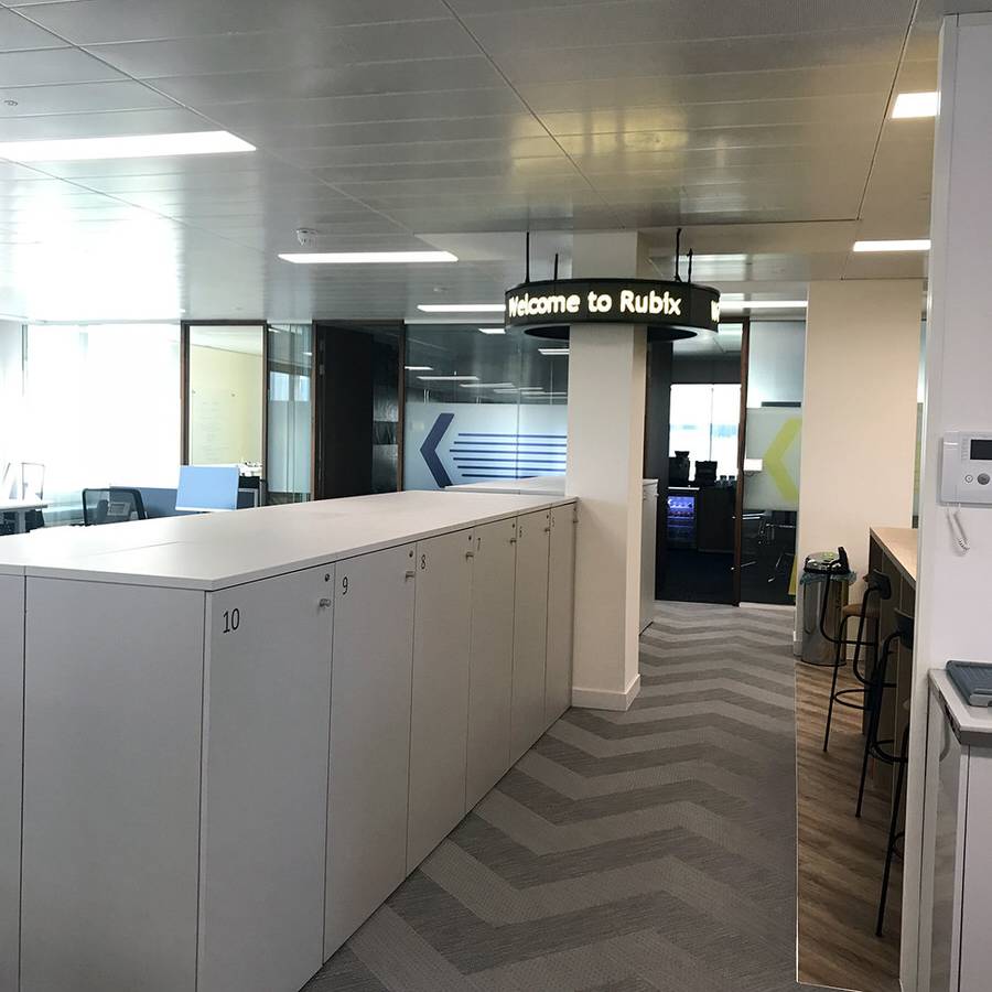 13 Rubix - bespoke lockers in open plan office