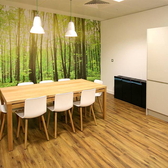 14 Bowmark Capital - kitchen table with pendant light fittings