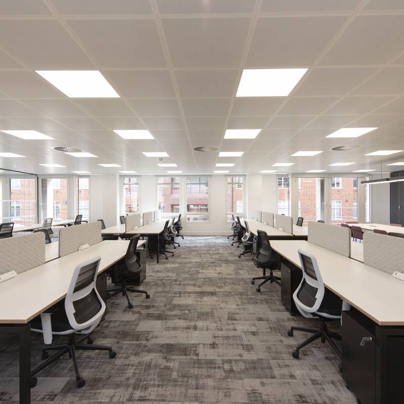 14 Park Street - acoustic desk screens in a modern office, central London