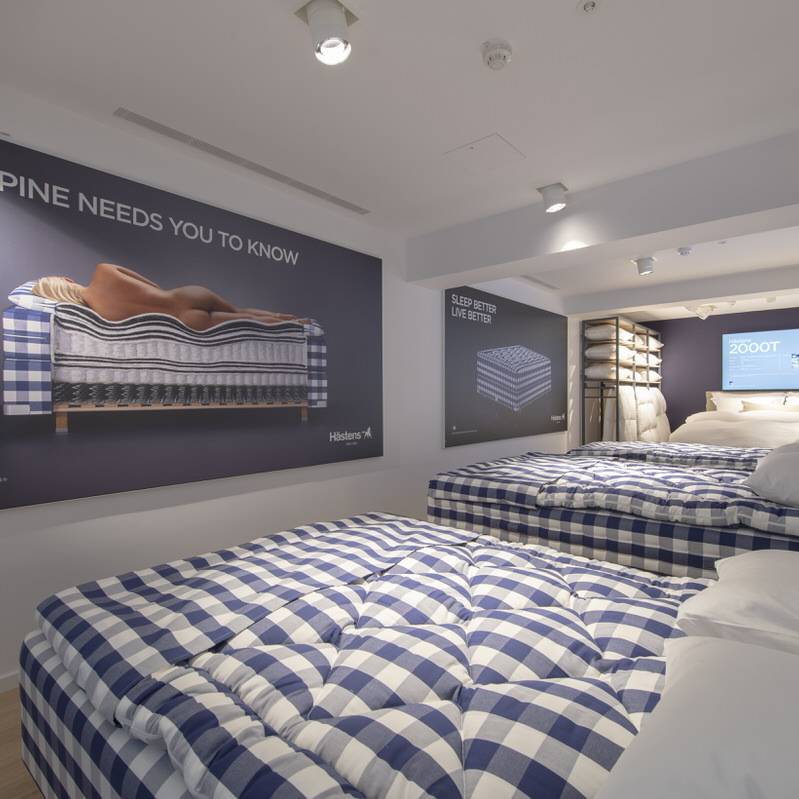 16 Hastens Luxury Bed supplier - central London store - high end finished fit out