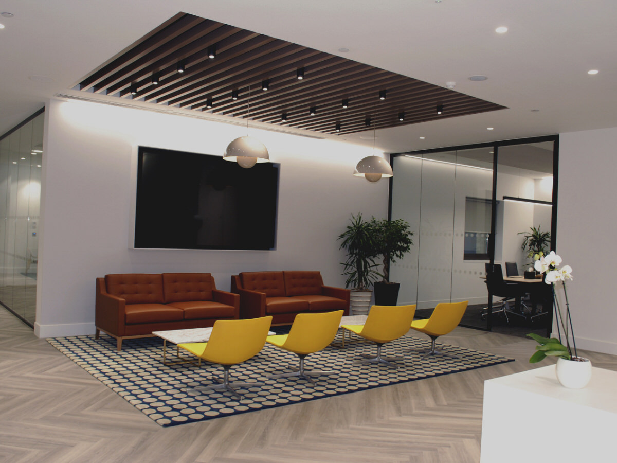 ankura-index - high end client waiting area - workplace design & build