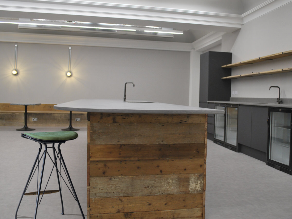 hush-index image - industrial & sustainable design in a workplace kitchen