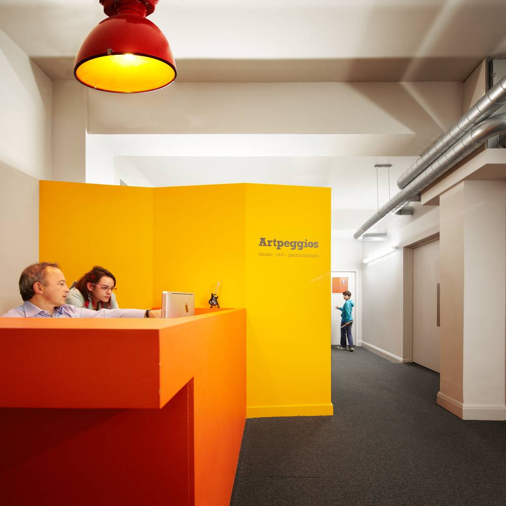 02 Artpeggio School bespoke Reception Desk - completed design & build